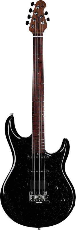 Ernie Ball Music Man Luke 4 HSS Electric Guitar, Black Sparkle, Full Straight Front