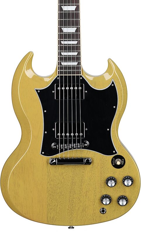 Gibson SG Standard Custom Color Electric Guitar (with Soft Case), TV Yellow, Full Straight Front