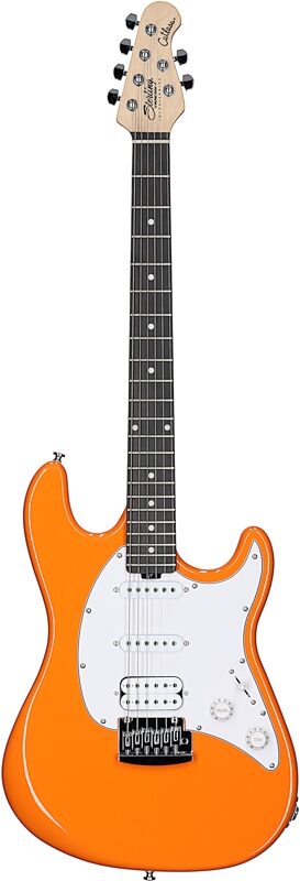 Sterling Intro Series Cutlass HSS Electric Guitar, Sunset Orange, Full Straight Front