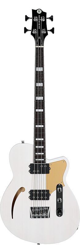 Reverend Dub King Electric Bass, Transparent White, Full Straight Front