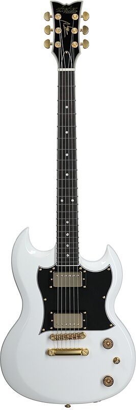 Schecter Zacky Vengeance H6LLYW66D Electric Guitar, Gloss White, Full Straight Front