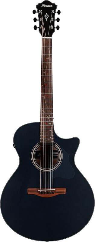 Ibanez AE275 Acoustic-Electric Guitar, Dark Tide Blue Flat, Full Straight Front