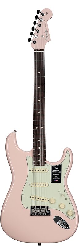 Fender Limited Edition American Pro II Stratocaster Electric Guitar, Rosewood Fingerboard (with Case), Shell Pink, Full Straight Front