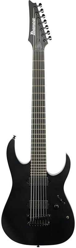 Ibanez RGIXL7 Iron Label Electric Guitar, 7-String, Black Flat, Full Straight Front