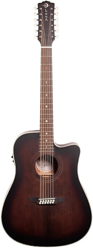 Luna Art Vintage 12 Dreadnought Acoustic-Electric Guitar, 12-String, New, Full Straight Front