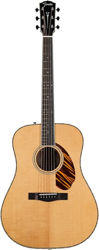 Fender Paramount PD-220E Dreadnought Acoustic-Electric Guitar (with Case), Natural, Full Straight Front
