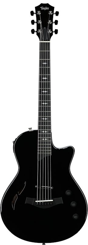 Taylor T5z Pro Armrest Electric Guitar (with Case), Black, Full Straight Front
