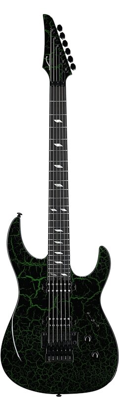 Legator Ninja 6 Floyd Rose Electric Guitar, Green Crackle , Full Straight Front