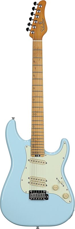 Schecter MV-6 Electric Guitar, with Maple Fingerboard, Super Sonic Blue, Full Straight Front