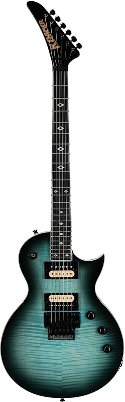 Kramer Assault Figured Electric Guitar (with Gig Bag), Caribbean Blue Perimeter, Full Straight Front