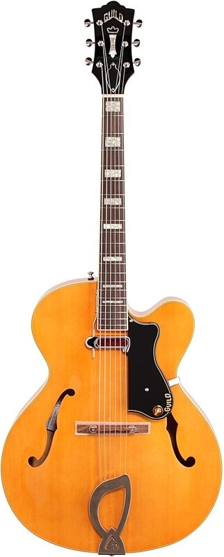 Guild A-150 Savoy Hollowbody Electric Guitar (with Case), Blonde, Full Straight Front