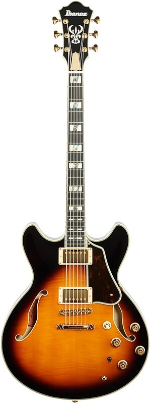 Ibanez Artstar Prestige AS2000 Electric Guitar (with Case), Brown Sunburst, Full Straight Front