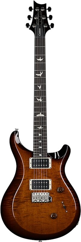 PRS Paul Reed Smith S2 Custom 24 Gloss Pattern Thin Electric Guitar (with Gig Bag), Black Amber, Full Straight Front