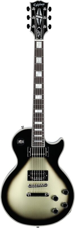 Epiphone Adam Jones 1979 Les Paul Custom Electric Guitar (with Case), Antique Silverburst, with Case, Full Straight Front