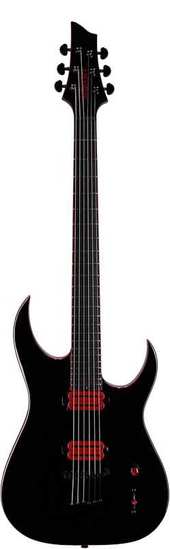Schecter Sunset 6 Red Dawn Electric Guitar, Gloss Black, Full Straight Front