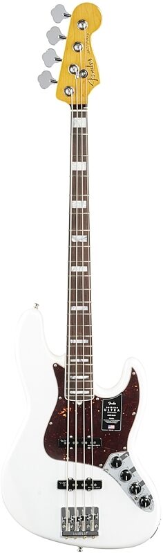Fender American Ultra Jazz Electric Bass, Rosewood Fingerboard (with Case), Arctic Pearl, Full Straight Front