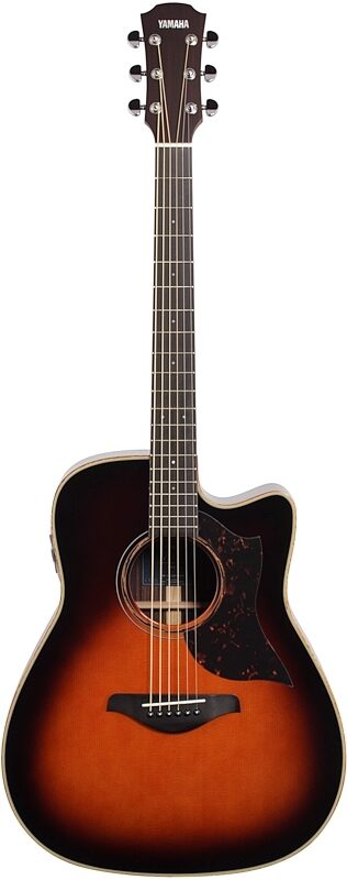 Yamaha A3R Acoustic-Electric Guitar (with Hard Bag), Tobacco Brown Sunburst, Full Straight Front