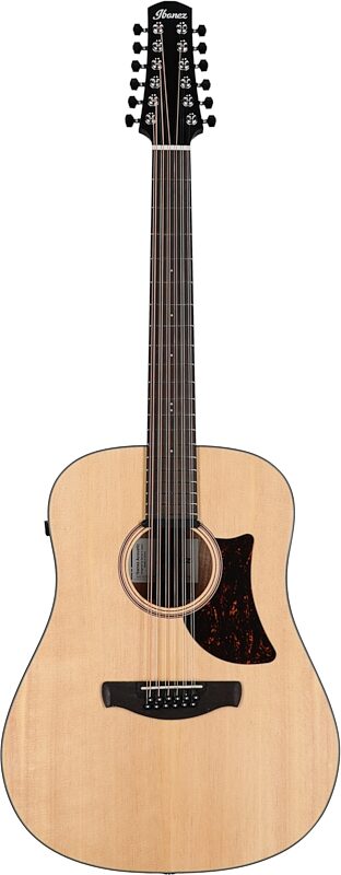 Ibanez AAD1012E Advanced Acoustic 12-String Acoustic-Electric Guitar, Natural Open, Full Straight Front