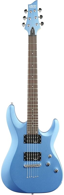 Schecter C-6 Deluxe Electric Guitar, Satin Metallic Light Blue, Full Straight Front