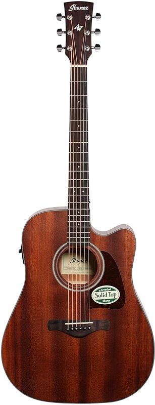 Ibanez AW54CE Artwood Acoustic-Electric Guitar, Open Pore Natural, Full Straight Front