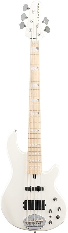 Lakland Skyline 55-02 Custom Maple Fretboard Bass Guitar, White Pearl, Full Straight Front
