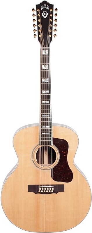 Guild F-512E Acoustic-Electric Guitar, 12-String (with Case), Natural, Full Straight Front