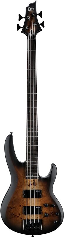 ESP LTD B-4 Electric Bass, with Ebony Fingerboard, Charcoal Burst Satin, Full Straight Front