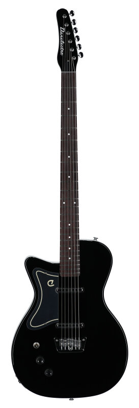 Danelectro 56 Baritone Electric Guitar, Left-Handed, Black, Full Straight Front