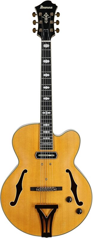 Ibanez PM3C Pat Metheny Electric Guitar (with Case), Natural Amber Low Gloss, Full Straight Front