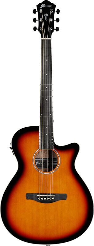Ibanez AEG7 Acoustic-Electric Guitar, Transparent Vintage Sunburst, Full Straight Front