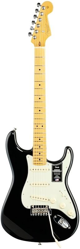 Fender American Pro II Stratocaster Electric Guitar, Maple Fingerboard (with Case), Black, USED, Blemished, Full Straight Front