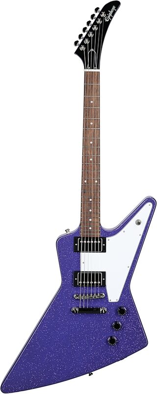Epiphone Exclusive Explorer Electric Guitar, Purple Sparkle, Full Straight Front