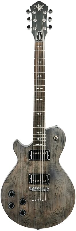 Michael Kelly Patriot Decree Open Pore Electric Guitar, Faded Black, Left Handed, Full Straight Front