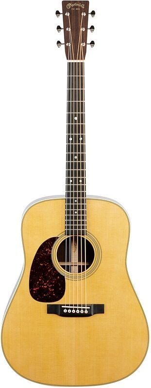 Martin D-28 Dreadnought Acoustic Guitar, Left-Handed (with Case), New, Full Straight Front