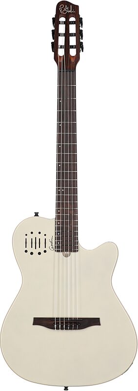 Godin Multiac Mundial Classical Acoustic-Electric Guitar (with Gig Bag), Ozark Cream, Full Straight Front