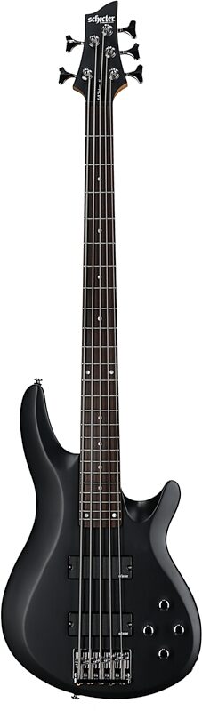 Schecter C-5 Deluxe Electric Bass, Satin Black, Full Straight Front