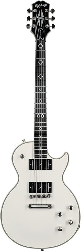 Epiphone Jerry Cantrell Les Paul Custom Prophecy Electric Guitar (with Case), Bone White, Full Straight Front