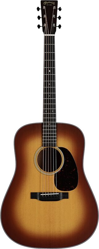 Martin D-18 Satin Acoustic Guitar (with Case), Amberburst, Full Straight Front