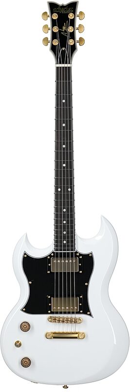 Schecter Zacky Vengeance H6LLYW66D Electric Guitar, Left-Handed, Gloss White, Full Straight Front