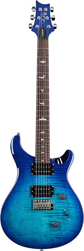 PRS Paul Reed Smith SE Custom 24 Electric Guitar (with Gig Bag), Lake Blue, Full Straight Front