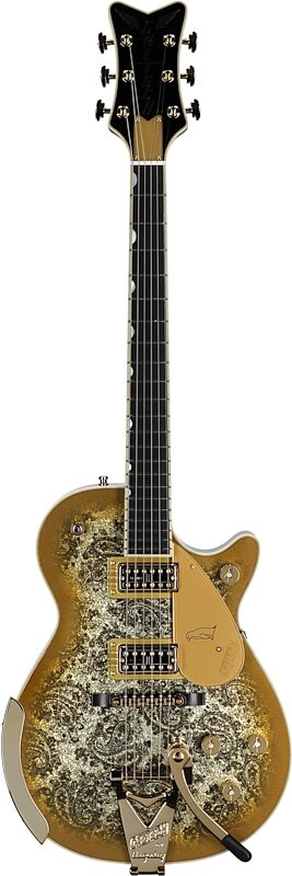 Gretsch G6134TG Limited Edition Paisley Penguin Electric Guitar (with Case), Gold Paisley, Full Straight Front