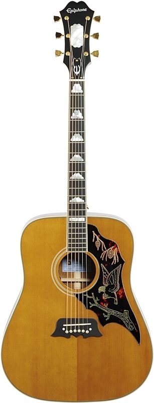 Epiphone Masterbilt Excellente Acoustic-Electric Guitar, Antique Natural Aged, Full Straight Front