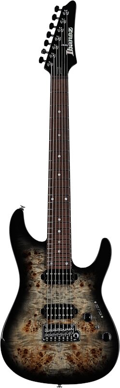 Ibanez Premium AZ427P1PB 7-String Electric Guitar (with Gig Bag), Charcoal Black Burst, Full Straight Front