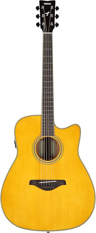 Yamaha FGC-TA Cutaway TransAcoustic Guitar, Vintage Tint, Full Straight Front