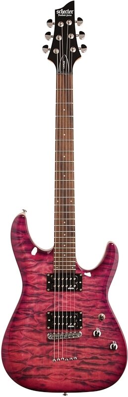 Schecter C-6 Plus Electric Guitar, Electric Magenta, Full Straight Front