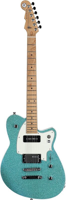 Reverend Chris Freeman Signature Electric Guitar, Turquoise Sparkle, Full Straight Front