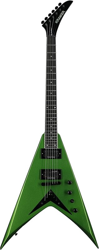 Kramer Dave Mustaine Vanguard Rust In Peace Electric Guitar (with Case), Alien Tech Green, Full Straight Front
