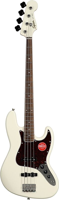 Squier Limited Edition Classic Vibe Mid-60s Jazz Electric Bass, Olympic White, Full Straight Front