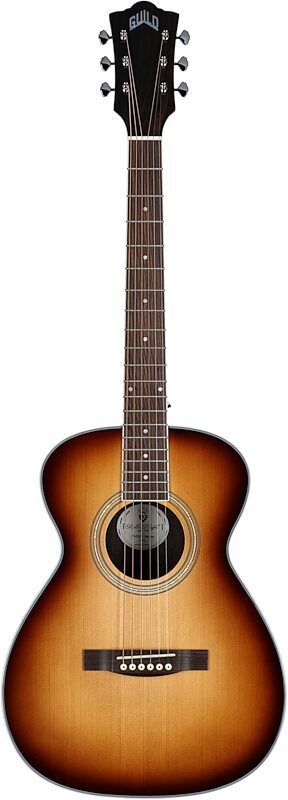 Guild M-260E Deluxe Concert Acoustic-Electric Guitar, Edge Burst, Full Straight Front