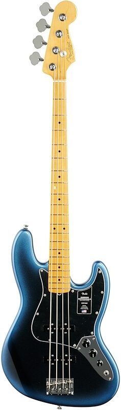 Fender American Pro II Jazz Electric Bass, Maple Fingerboard (with Case), Dark Night, Full Straight Front